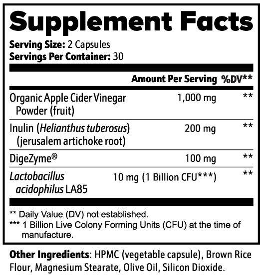 Gut Health Capsules — ACV & Inulin Prebiotic