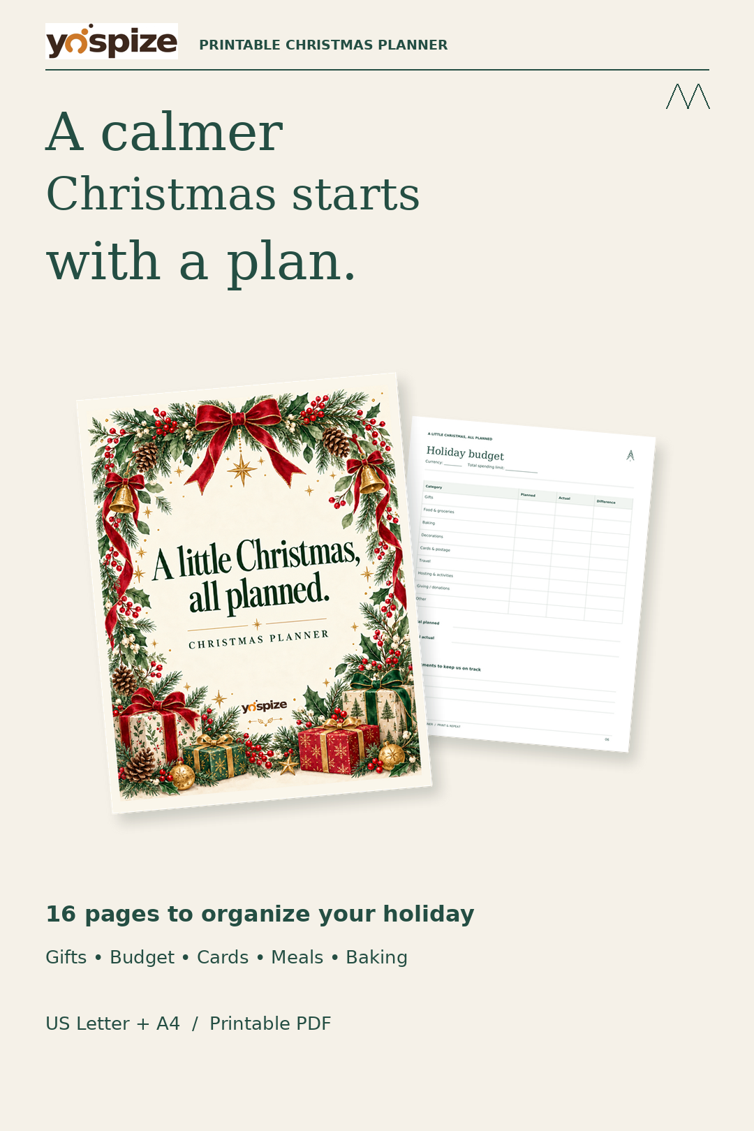 A Little Christmas, All Planned — Printable & Fillable Christmas Planner Bundle