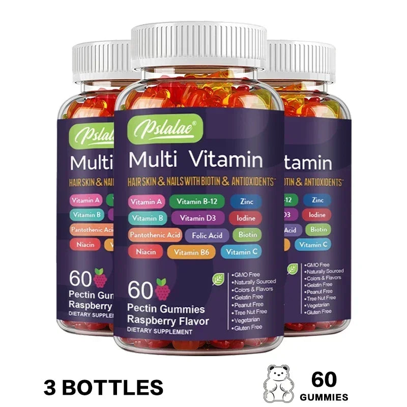 Multivitamin Gummies - to Provide Energy, for Skin, Hair and Nails Health, Support Immune, Overall Health