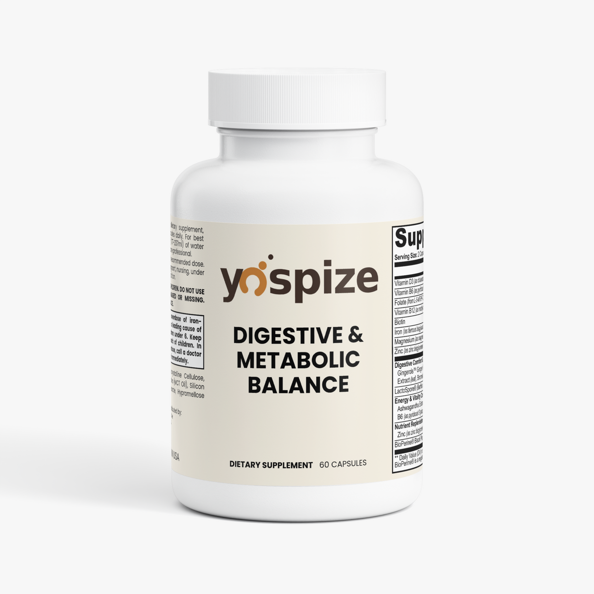 Yospize Digestive & Metabolic Balance Capsules bottle