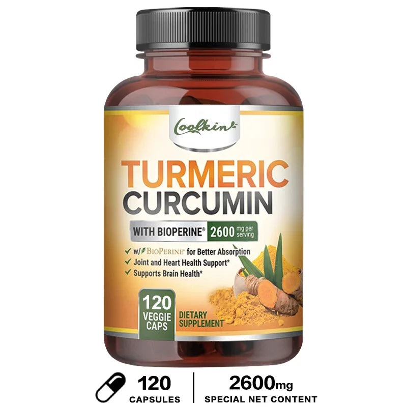 Curcumin Capsules - Natural Joint Support with Black Pepper - Relieve Joint Pain