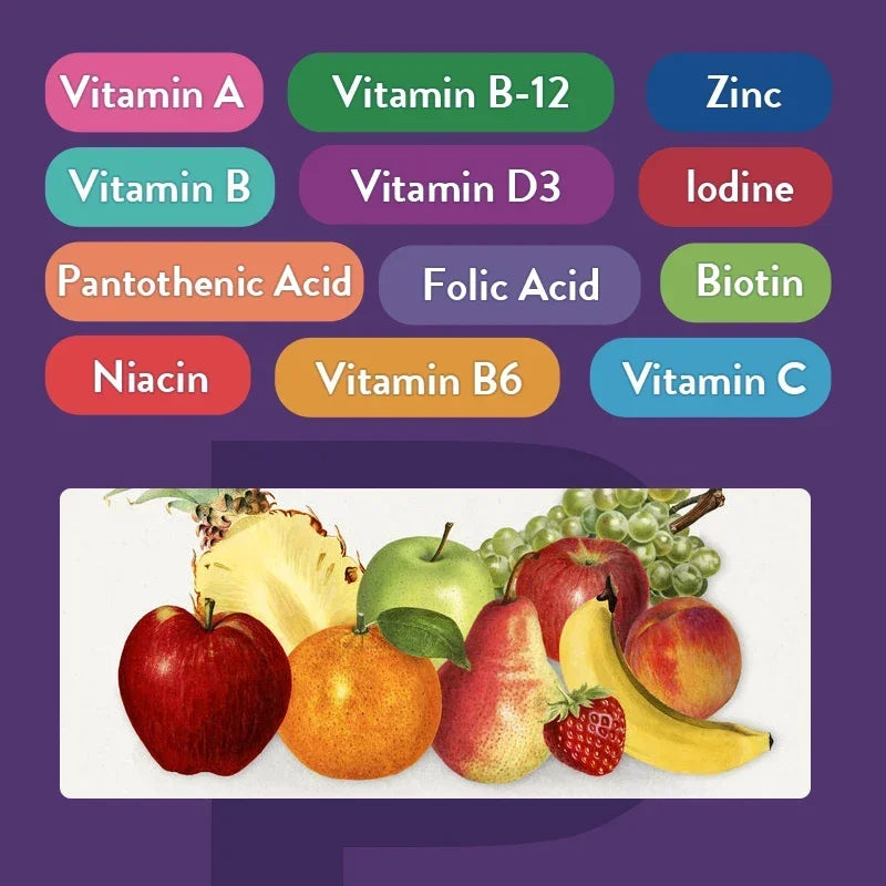 Multivitamin Gummies - to Provide Energy, for Skin, Hair and Nails Health, Support Immune, Overall Health