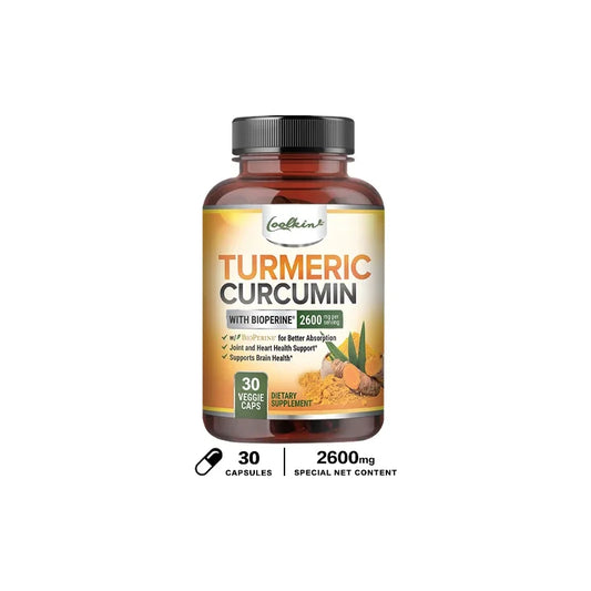 Curcumin Capsules - Natural Joint Support with Black Pepper - Relieve Joint Pain