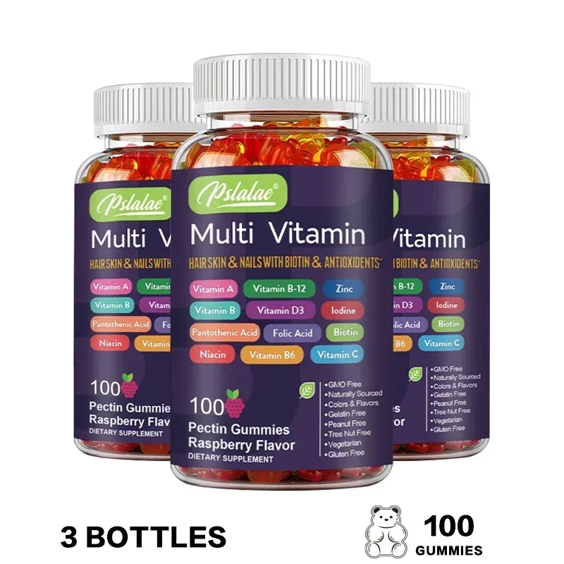 Multivitamin Gummies - to Provide Energy, for Skin, Hair and Nails Health, Support Immune, Overall Health