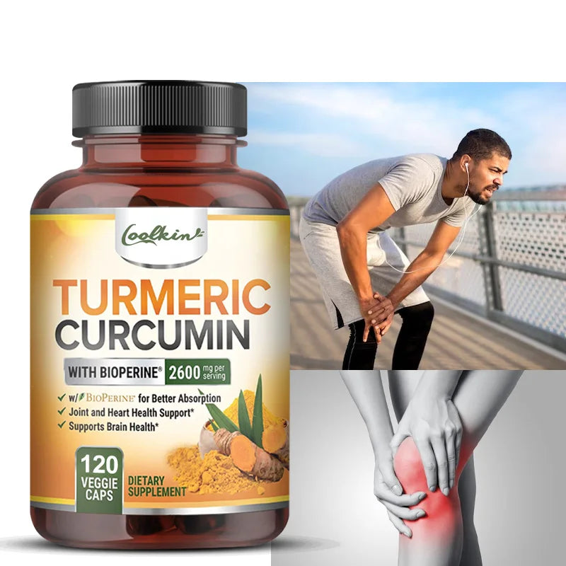 Curcumin Capsules - Natural Joint Support with Black Pepper - Relieve Joint Pain