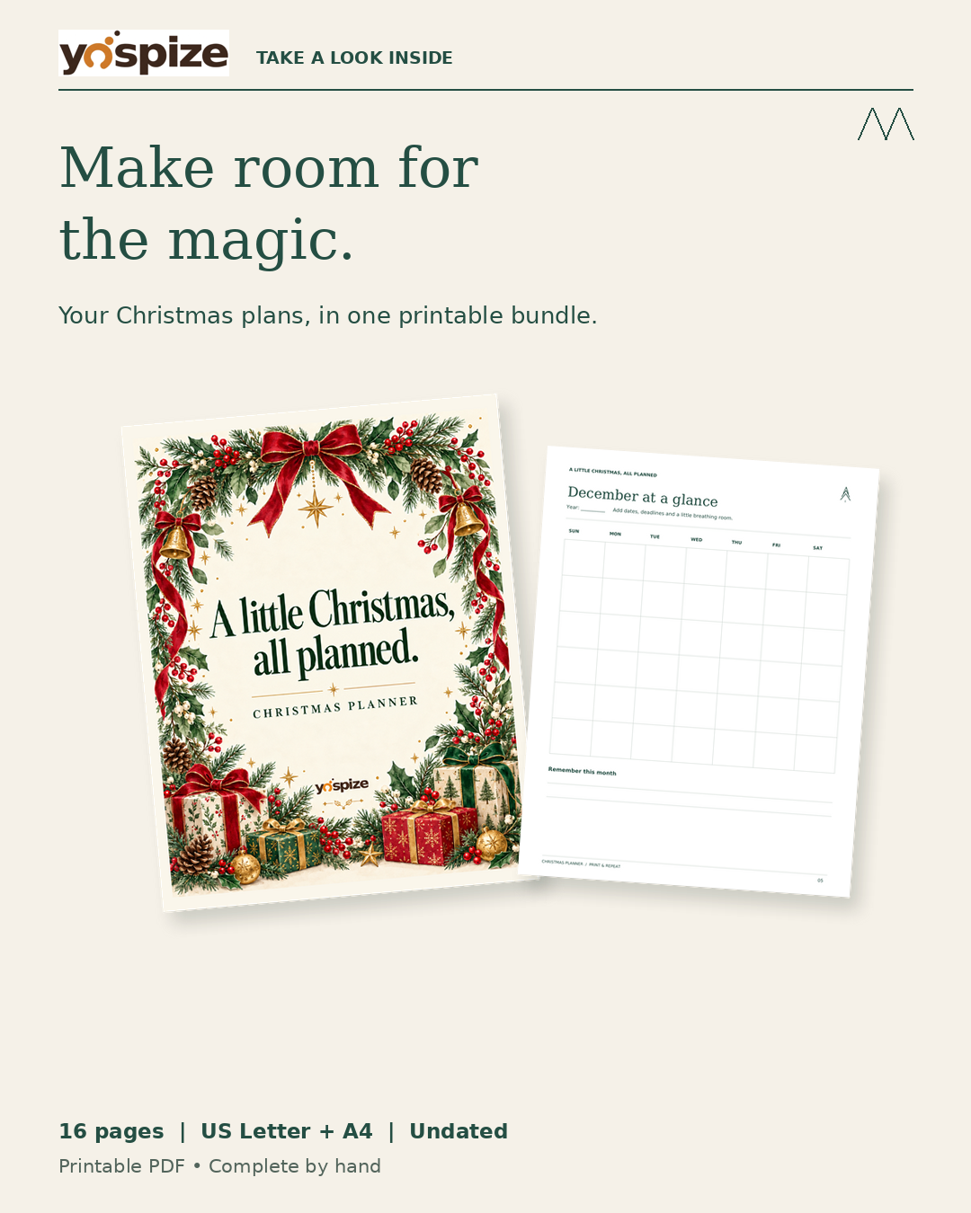 A Little Christmas, All Planned — Printable & Fillable Christmas Planner Bundle