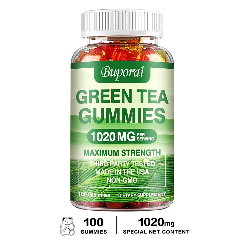 Green Tea Gummies - Belly Fat Burning, Metabolism Boosting, Appetite Suppression, Weight Management
