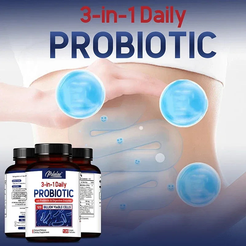 Probiotics + Prebiotics + Digestive Enzymes - Promote Intestinal Flora Digestive Health Women & Men Provide Lasting Energy
