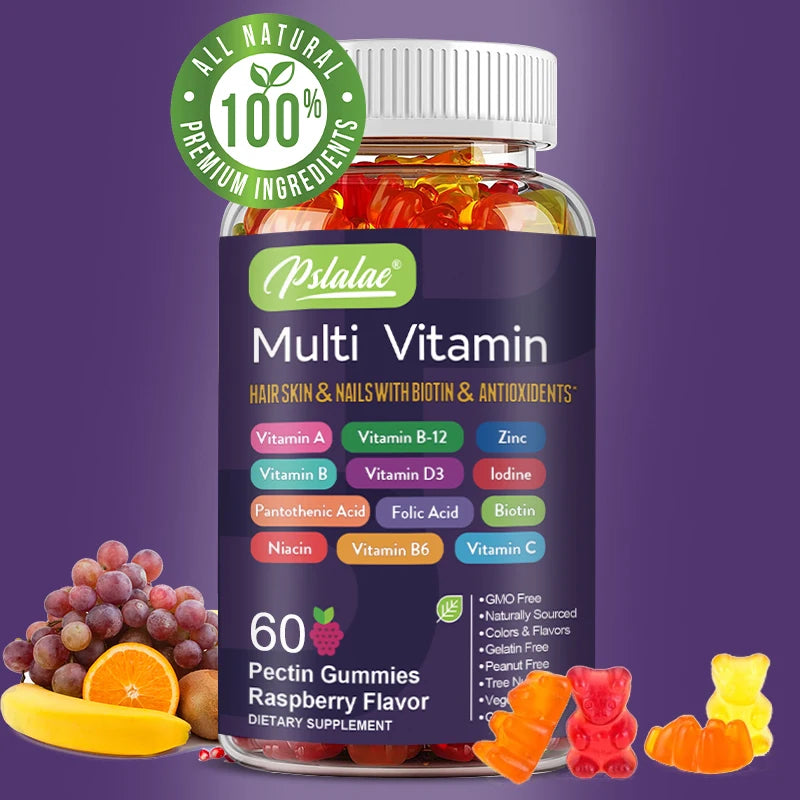 Multivitamin Gummies - to Provide Energy, for Skin, Hair and Nails Health, Support Immune, Overall Health