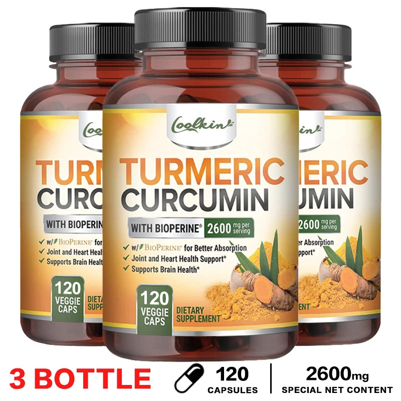Curcumin Capsules - Natural Joint Support with Black Pepper - Relieve Joint Pain