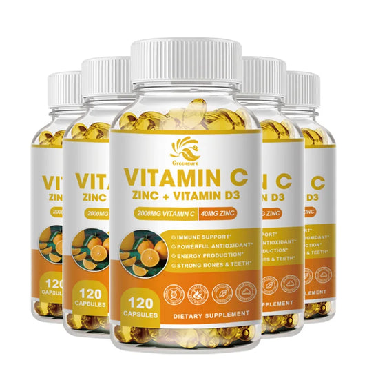 Immune Support Supplement with Echinacea, Vitamin C and Zinc 40Mg, Vitamin D 5000 IU 