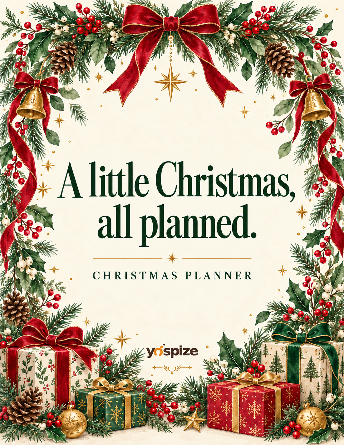 YOSPIZE Christmas planner festive cover